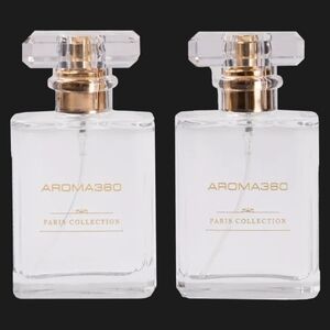 Aroma360 Paris Collection Clear Glass Perfume Bottle Pair
